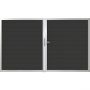 Portail double GroJa Lumino aluminium pour clôture à lames emboîtables, couleur anthracite