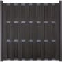 Clôture préfabriquée GroJa protection visuelle anthracite/argent panneau lamelles étroite