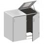 Binto cache poubelle 2 box HPL-gris couvercle