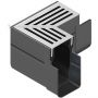 ACO Slimline Élément d´angle avec grille d’angle en aluminium anodisé argent