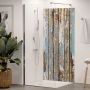 Panneau mural de douche Winwall en aluminium composite bois ancien turquoise
