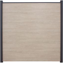 GroJa BasicLine panneau Brise-vue en PVC Sheffield Oak Profilés revêtus d'un film PVC, kit comprenant les entretoises & le profilé de finition, 180x180x1,9 cm