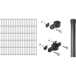 Alberts Kit de clôture fil de fer anthracite, à sceller  disponible dans les longueurs de 10 à 30 m
