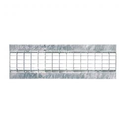 Grille caniveau BIRCOplus MW 30/16 Canal de drainage NW100, caillebotis galvanisée, avec fixation par pince