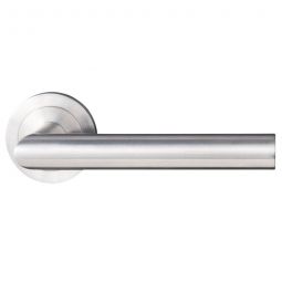 Poignée de porte-Garniture Griffwelt Ferrara en acier inoxydable mat argenté Installation facile avec rosace à vis, acier inoxydable de haute qualité.