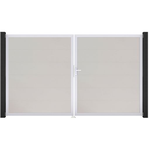 Portail double GroJa BasicLine PVC 2