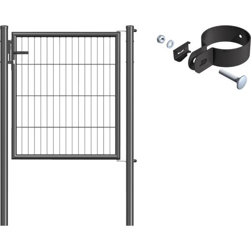 Portillon grillagé en kit anthracite-métallisé 2