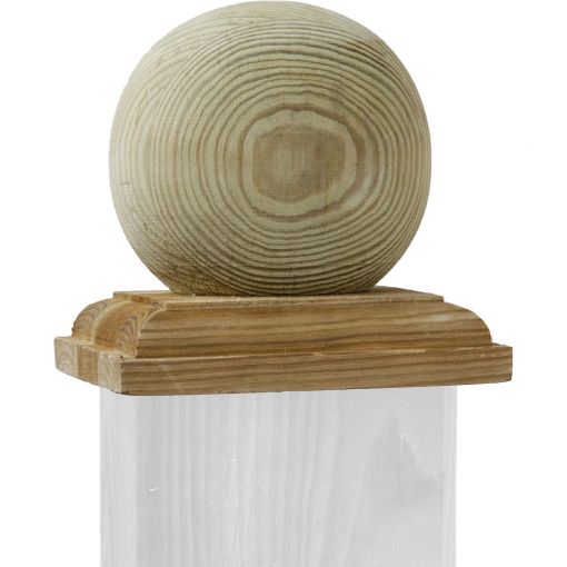 Capuchon de poteau boule bois 2