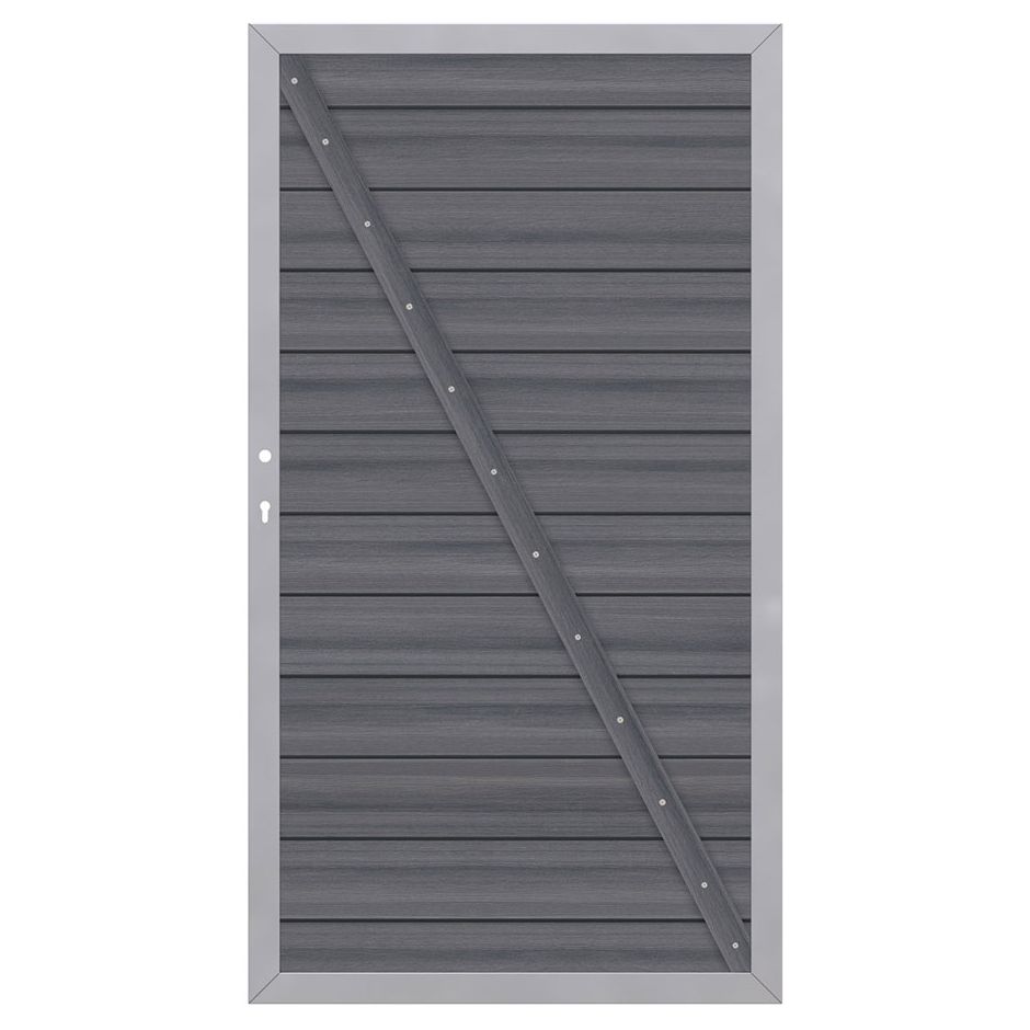 Porte pour panneau brise-vue TraumGarten SYSTEM PLATINUM Gris, cadre Argenté