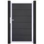 Portail simple GroJa BasicLine PVC pour clôture à lames emboîtables anthracite