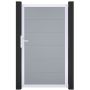 Portail simple GroJa BasicLine PVC pour clôture à lames emboîtables gris argent