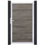 Portail simple GroJa BasicLine PVC pour clôture à lames emboîtables monument oak