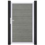 Portail simple GroJa BasicLine PVC pour clôture à lames emboîtables grey ash cut