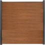 Clôture à emboîter étroite PVC GroJa BasicLine couleur golden oak panneau à lamelles 
