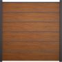 Clôture occultante Grola BasicLine Premium couleur golden oak panneau à lamelles