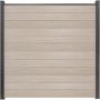 Clôture à emboîter étroite PVC GroJa BasicLine couleur sheffield oak panneau à lamelles 