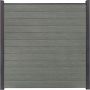 Clôture à emboîter étroite PVC GroJa BasicLine couleur Grey Ash Cut panneau à lamelles 