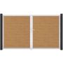 Portail double clôture à lames GroJa BasicLine étroit PVC, couleur chêne naturel