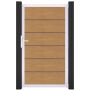 Porte clôture à lames GroJa BasicLine Premium PVC, couleur chêne naturel