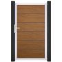 Porte clôture à lames GroJa BasicLine Premium PVC, couleur golden oak
