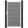 Porte clôture à lames GroJa BasicLine Premium PVC, couleur grey ash cut