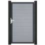 Portillon étroit GroJa BasicLine PVC clôture à lames, couleur gris argent