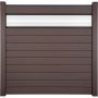 Clôture à lames Solid GroJa panneau de confidentialité et insert design en verre ESG de 30 cm, terra
