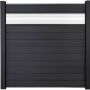 Clôture à lames Solid GroJa panneau de confidentialité et insert design en verre ESG de 30 cm, gris anthracite
