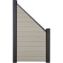 Clôture GroJa Solid protection visuelle raccord bi-color sand panneau à emboîter lamelles