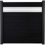 Clôture à lames Solid GroJa panneau de confidentialité et insert design en verre ESG de 30 cm, noir co-extrudé