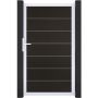 Portillon pour clôture emboîtable GroJa Solid Grande Premium, noir co-extrudé