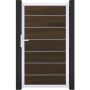 Portillon pour clôture emboîtable GroJa Solid Grande Premium, noyer co-extrudé
