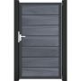 Portillon pour clôture emboîtable GroJa Solid Grande Premium, gris pierre co-extrudé