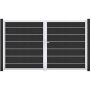 Portail double GroJa Solid Grande Premium à lames emboîtables gris anthracite