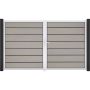 Portail double GroJa Solid Grande Premium à lames emboîtables bi-color sand