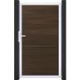 Portillon pour clôture emboîtable GroJa Solid Grande, noyer co-extrudé