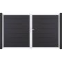 Portail double GroJa Solid Grande Premium à lames emboîtables gris anthracite
