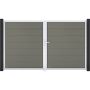Portail double GroJa Solid Grande à lames emboîtables gris
