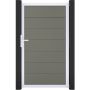 Portillon pour clôture emboîtable GroJa Solid Grande, gris co-extrudé