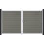 Portail double GroJa Solid pour clôture à lames emboîtables, couleur gris anthracite