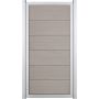 Clôture occultante GroJa Viento debout bi-color sand avec cadre en aluminium argent EV1, panneau à lames