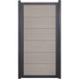 Clôture occultant GroJa Viento verticale bi-color sand avec cadre en aluminium anthracite DB 703, panneau à lames