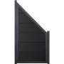 Clôture occultant GroJa Viento raccord gris anthracite avec cadre en aluminium anthracite DB 703, panneau à lames