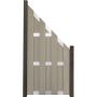 Clôture préfabriquée GroJa protection visuelle Bi-Color Sand Raccordement panneau lamelles
