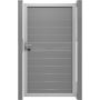 Portillon clôture emboîtable GroJa Lumino en aluminium, gris argent