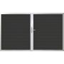Portail double GroJa Lumino aluminium pour clôture à lames emboîtables, couleur anthracite