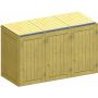 Binto cache poubelle pour 3 poubelles, bois de conifères
