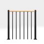 Minka balustrade noire avec barres verticales et  main courante bois droit