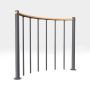 Minka balustrade grise avec barres verticales et  main courante bois rond