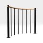 Minka balustrade noire avec barres verticales et main courant bois massif rond